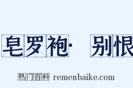 皂罗袍·别恨是什么意思的图片